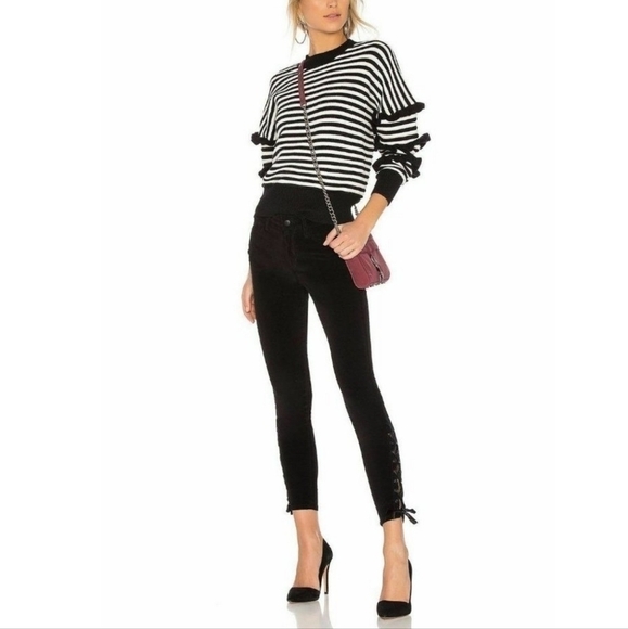 Joe's Velvet Skinny Jeans Ribbon Ankle Tie Size 26 NWT - Picture 3 of 8